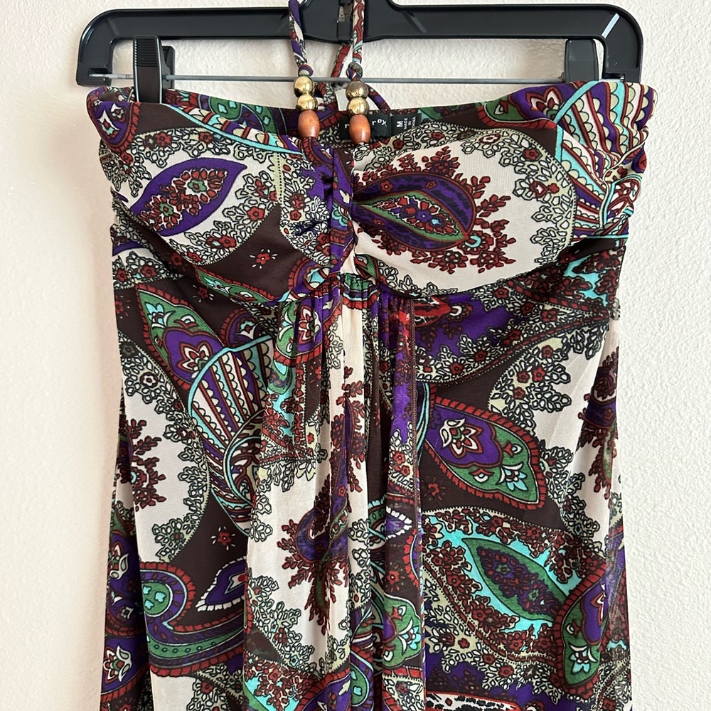 Bohemian Paisley Strapless Dress